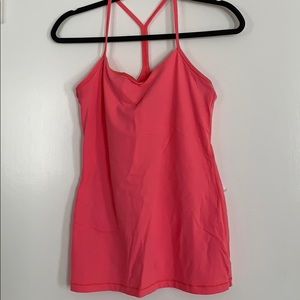 Lululemon pink tank with bra built in with padding